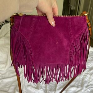 Ralph Lauren Magenta Fringe Bag